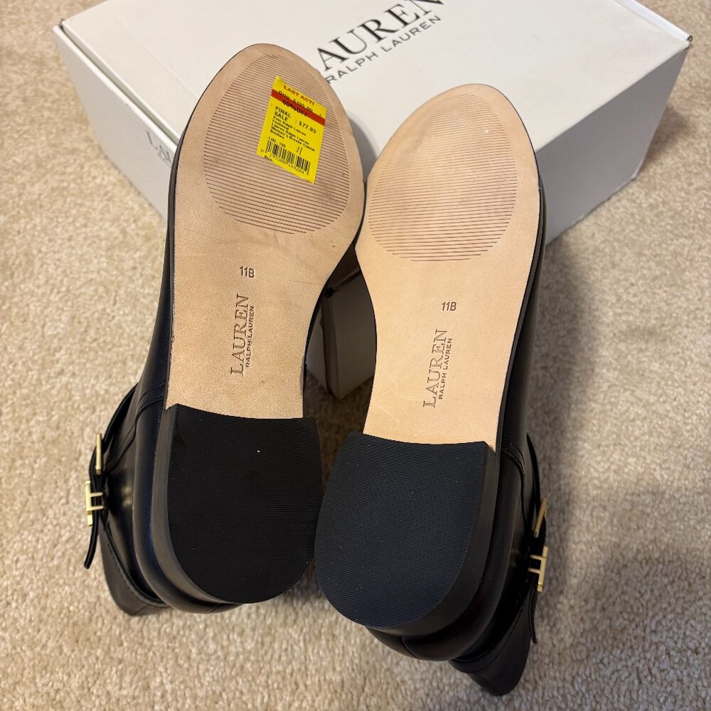 Ralph Lauren Brooke Women's Leather Buckle Strap Booties 11 - Picture 3 of 4